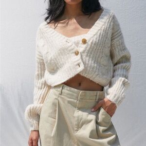 Urban Outfitters fuzzy cardigan/bandeau set